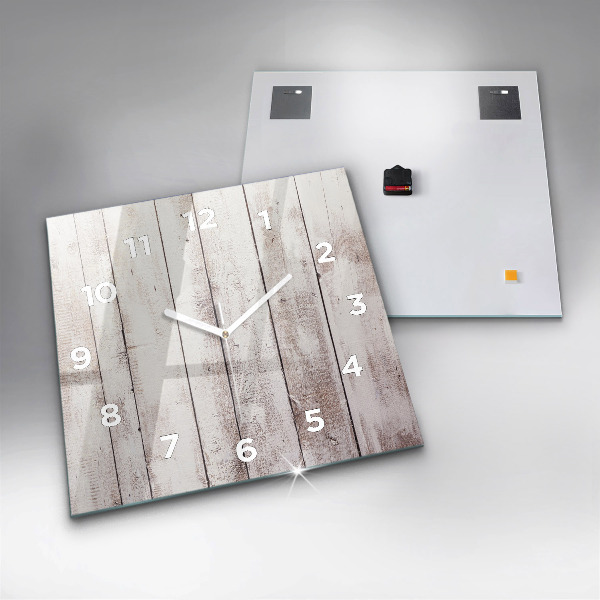 Square wall clock Light wood planks