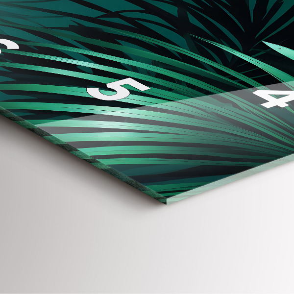 Square wall clock Tropical leaves