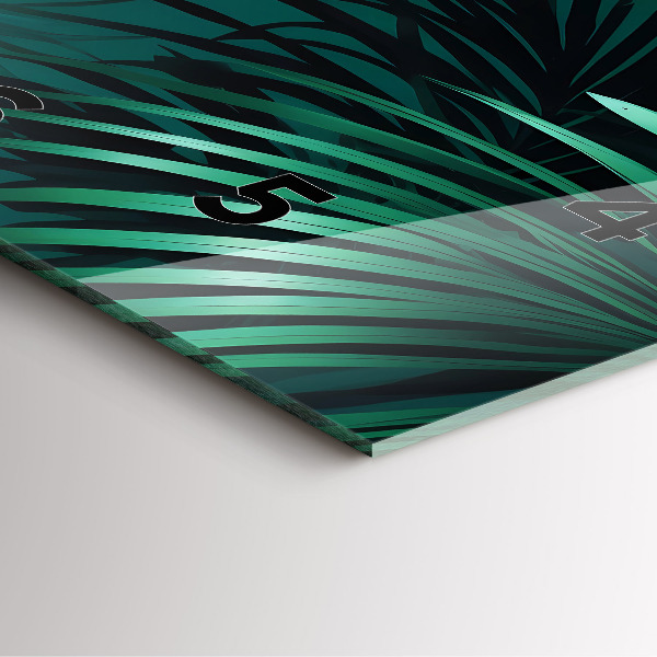 Square wall clock Tropical leaves