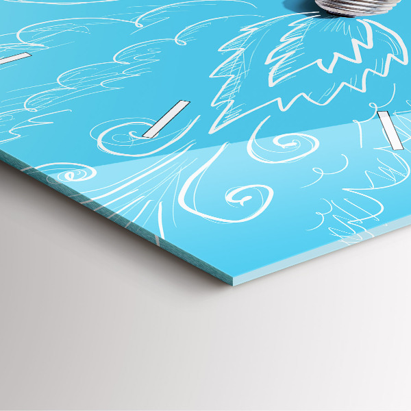 Square wall clock Light bulb drawing