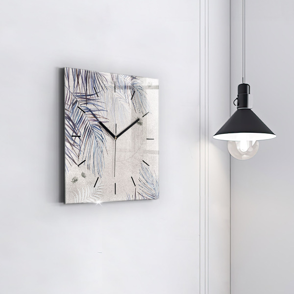 Square wall clock Palm leaf