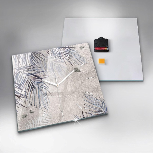 Square wall clock Palm leaf