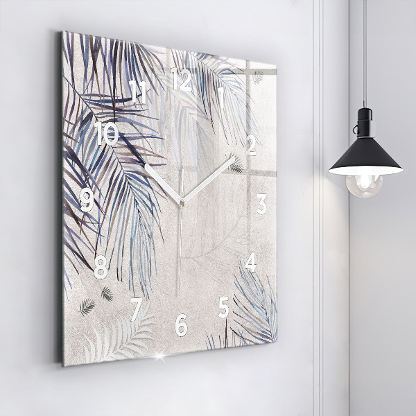 Square wall clock Palm leaf