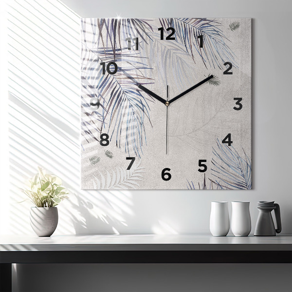 Square wall clock Palm leaf