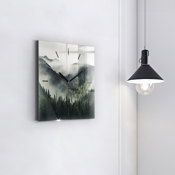 Square wall clock Forest Landscape