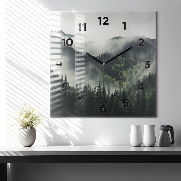 Square wall clock Forest Landscape