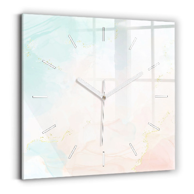 Square wall clock Watercolor marble