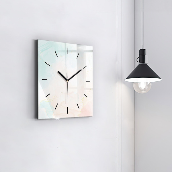 Square wall clock Watercolor marble