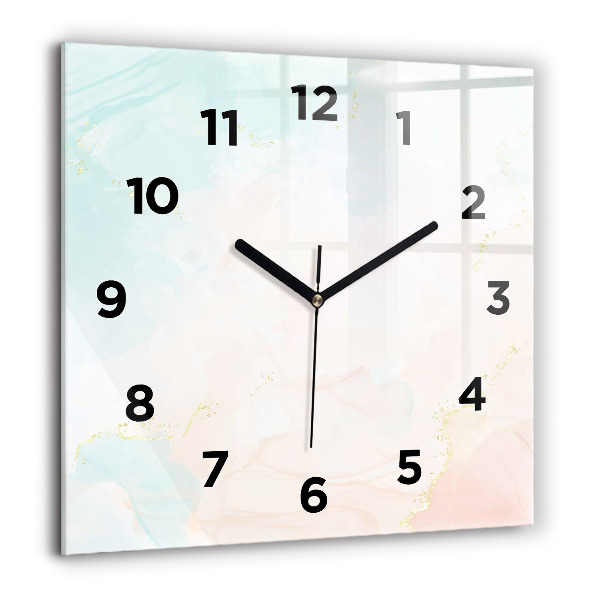 Square wall clock Watercolor marble