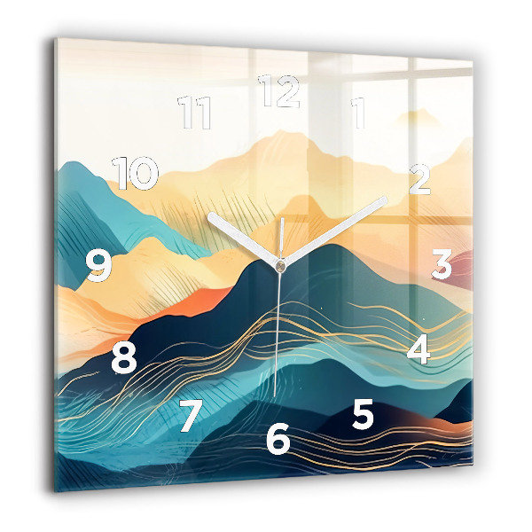 Square wall clock Mountain landscape