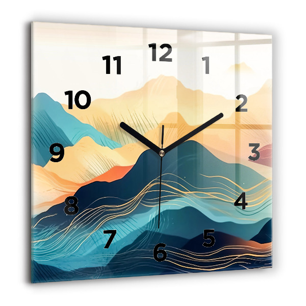 Square wall clock Mountain landscape