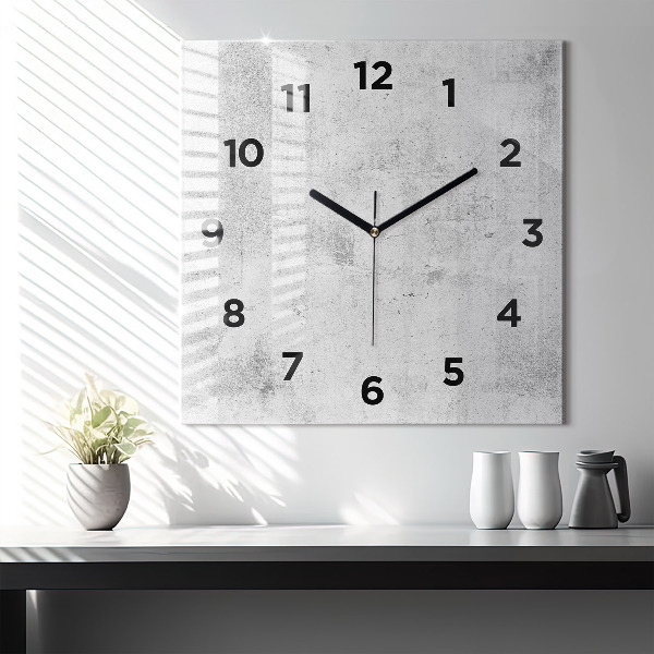 Square wall clock Concrete wall
