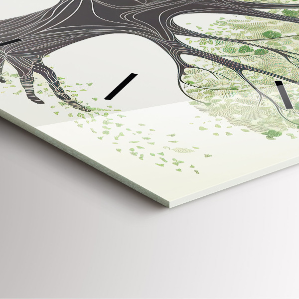 Square wall clock Big tree nature