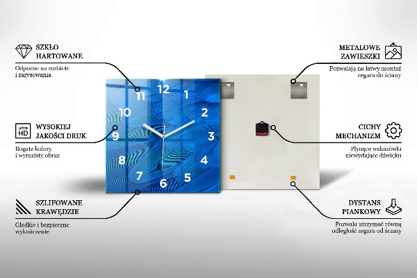 Square wall clock Big tree nature