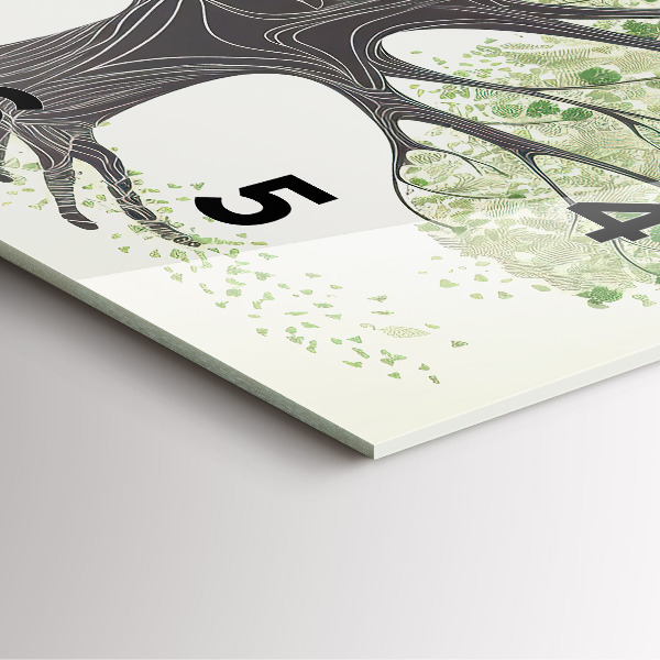 Square wall clock Big tree nature