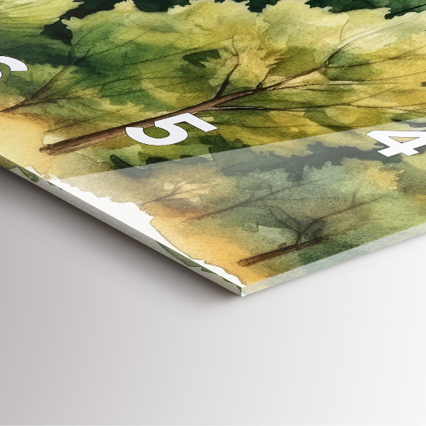 Square wall clock Landscape forest