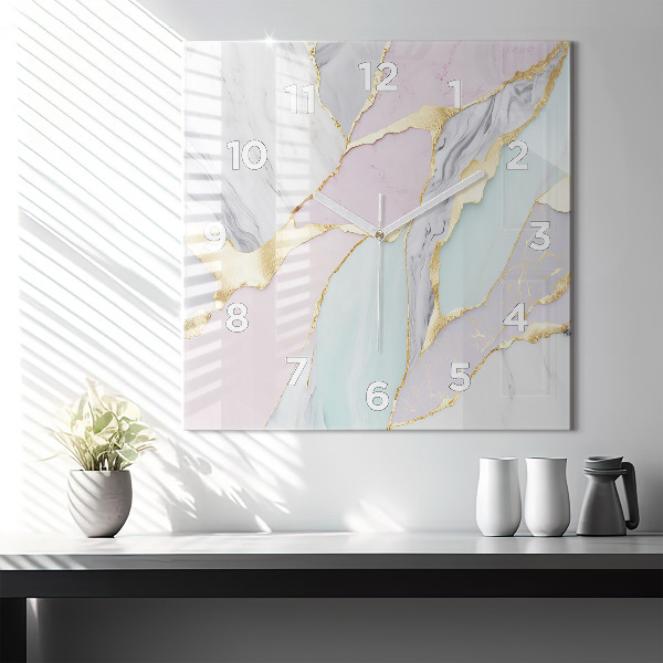 Square wall clock Marble pattern