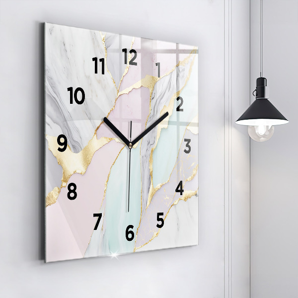 Square wall clock Marble pattern