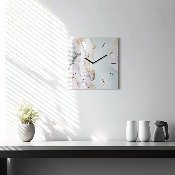 Square wall clock Pastel marble