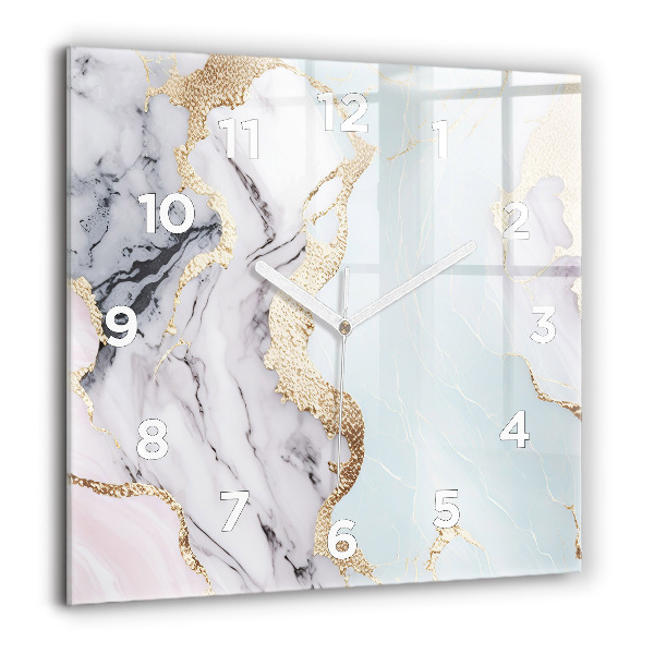 Square wall clock Pastel marble