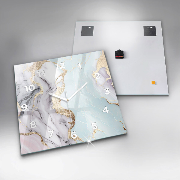 Square wall clock Pastel marble