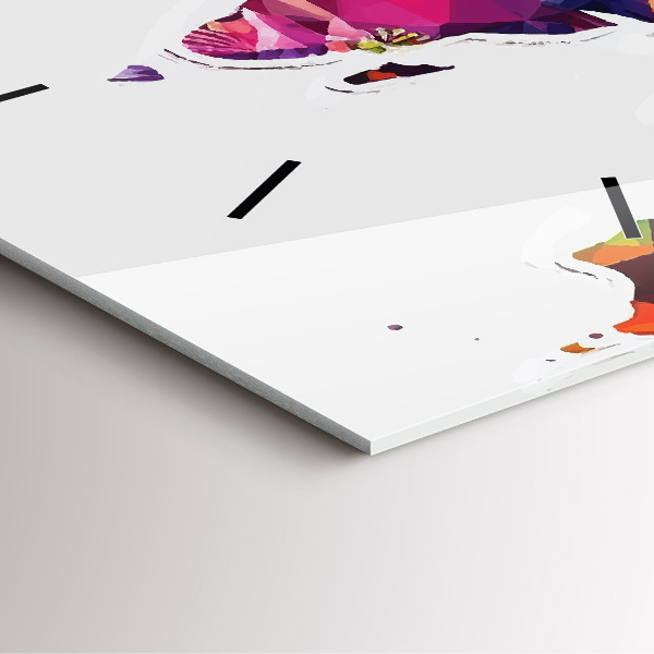 Square wall clock World map triangles