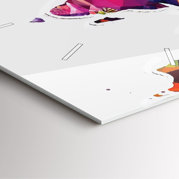 Square wall clock World map triangles