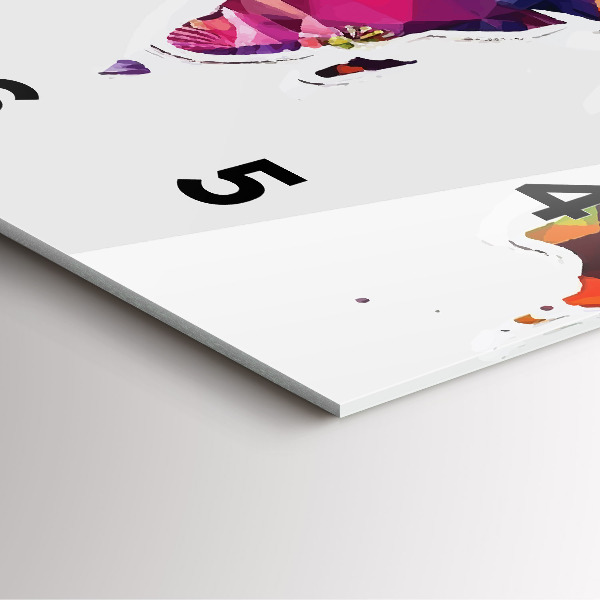 Square wall clock World map triangles