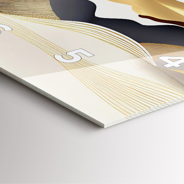 Square wall clock Abstract golden mountains