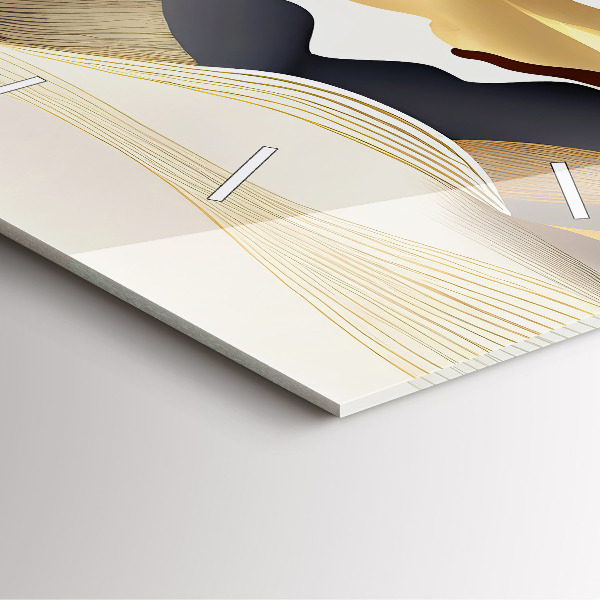 Square wall clock Abstract golden mountains