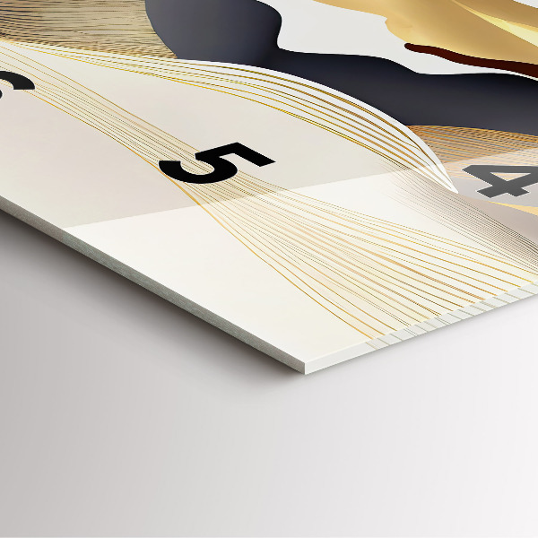 Square wall clock Abstract golden mountains