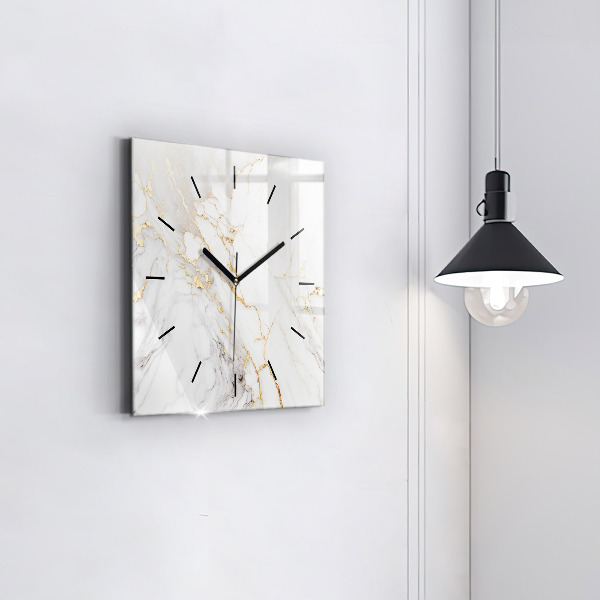 Square wall clock Decorative marble