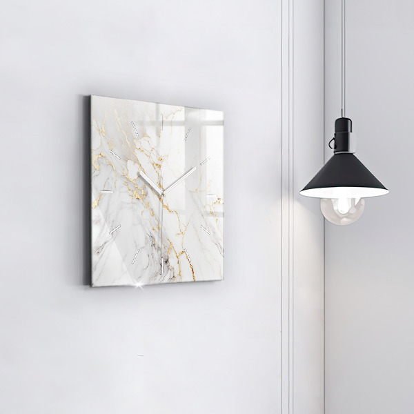 Square wall clock Decorative marble