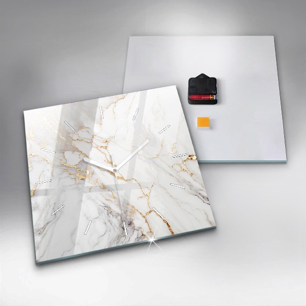 Square wall clock Decorative marble