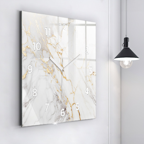 Square wall clock Decorative marble