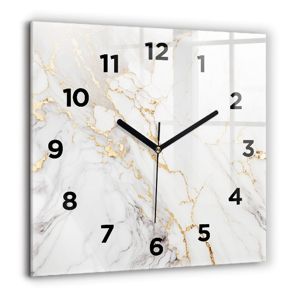 Square wall clock Decorative marble