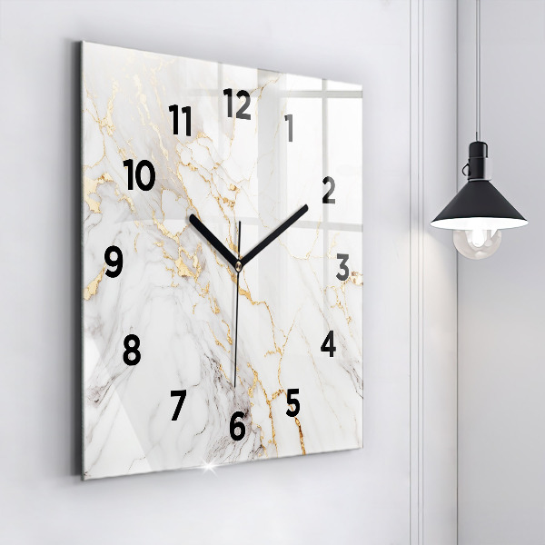 Square wall clock Decorative marble