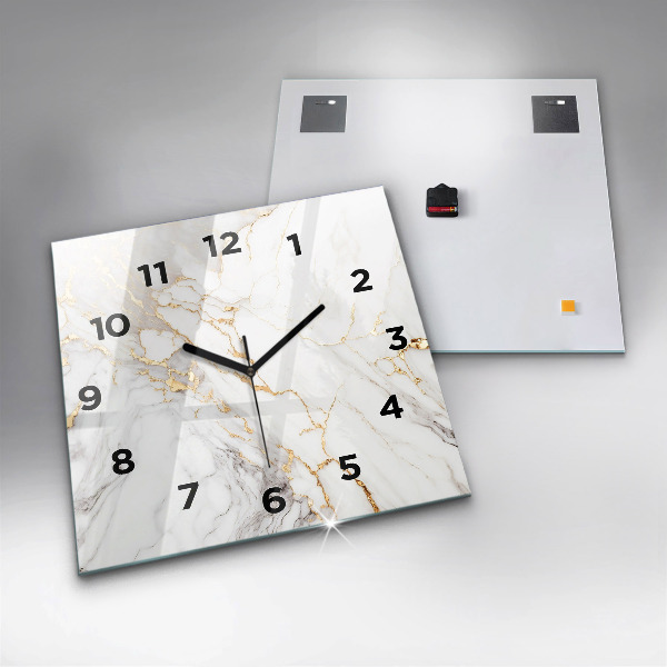 Square wall clock Decorative marble