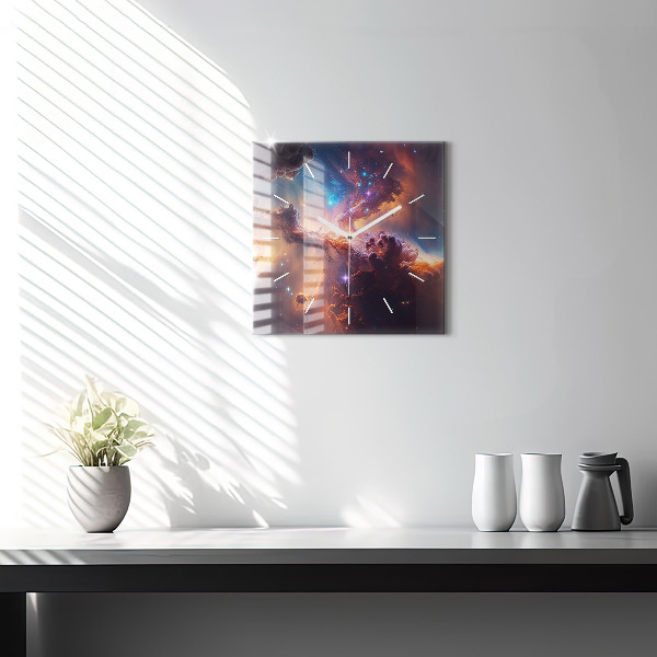 Square wall clock The cosmic world of stars