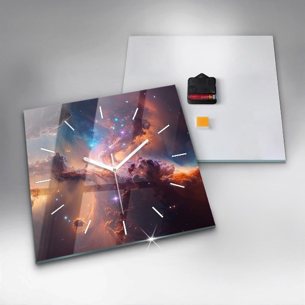 Square wall clock The cosmic world of stars