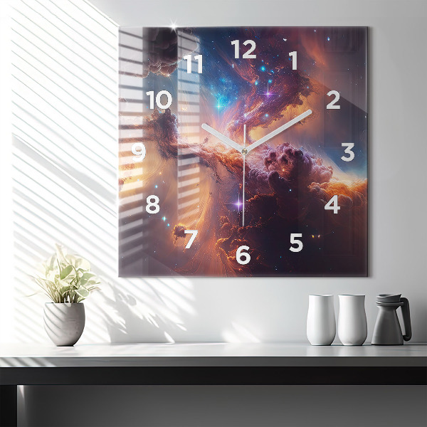 Square wall clock The cosmic world of stars