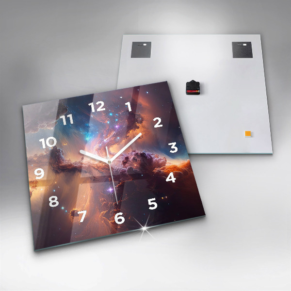 Square wall clock The cosmic world of stars