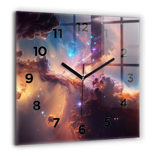 Square wall clock The cosmic world of stars
