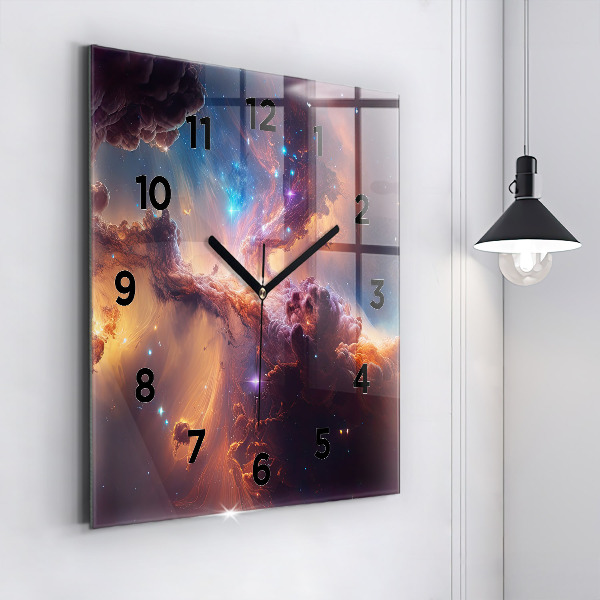 Square wall clock The cosmic world of stars