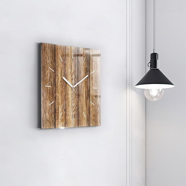 Square wall clock Wooden boards