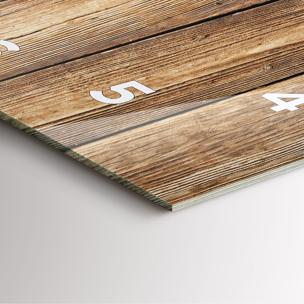 Square wall clock Wooden boards