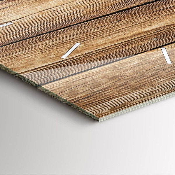 Square wall clock Wooden boards