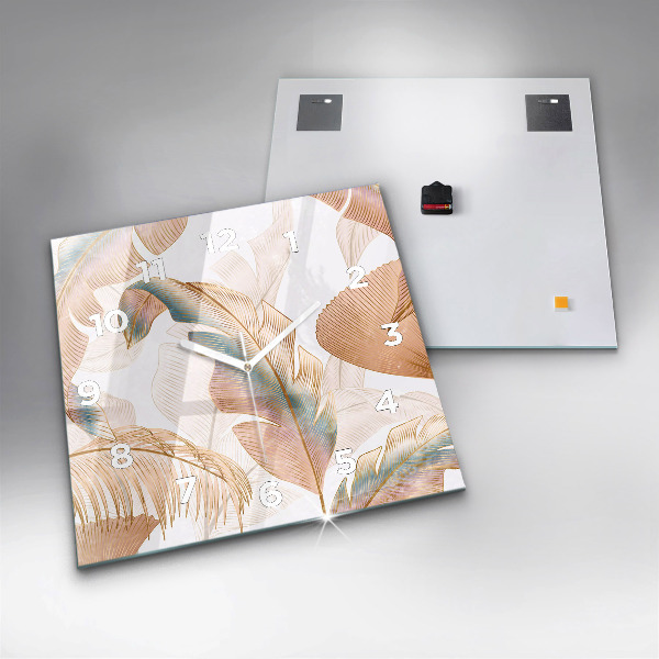 Square wall clock Nature leaf pattern