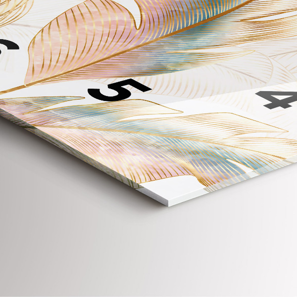 Square wall clock Nature leaf pattern