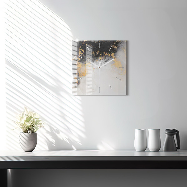 Square wall clock Artistic marble